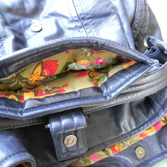 LATICO NAVY BLUE LARGE BOHO HOBO SHOULDER BAG! - Picture 8 of 8